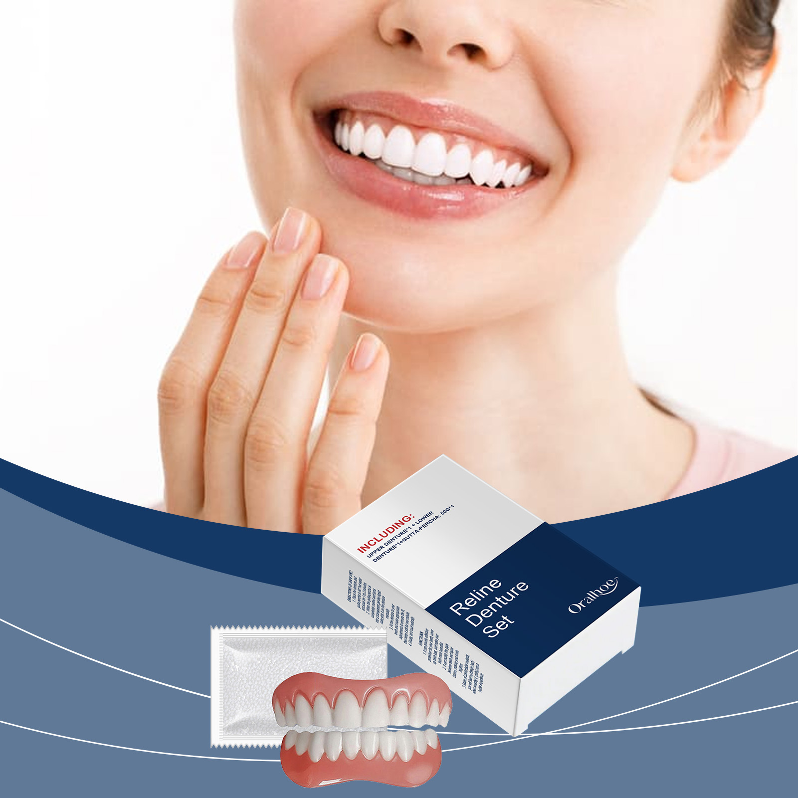 Teeth Whitening Veneers - Denti finti Protesi Dente temporaneo Simulazione