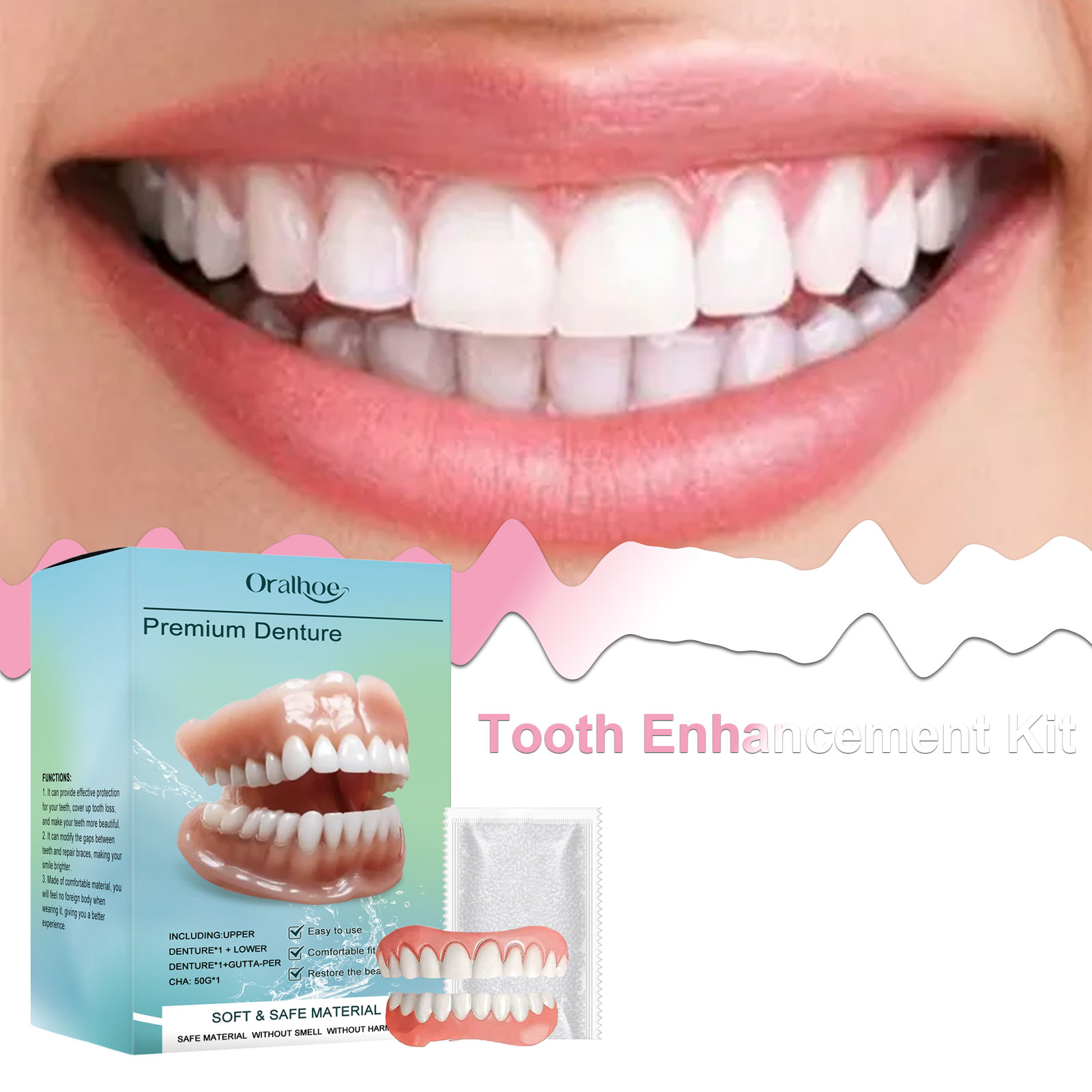 Teeth Whitening Mask - Set per Decorazione Dentale Oralhoe, Materiale