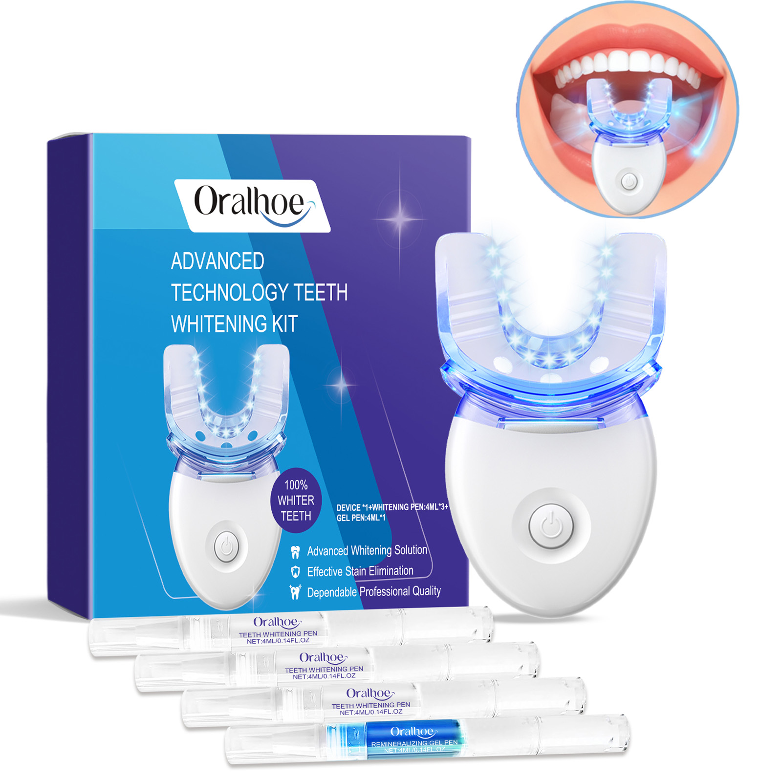 Teeth Whitening And Stain Removal - Kit luce LED professionale per sbiancamento